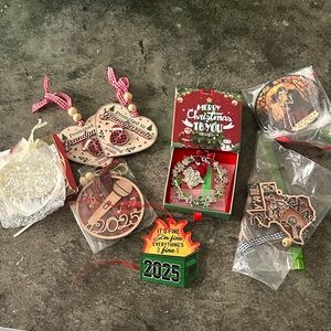 Assorted Holiday Ornaments - 8 total